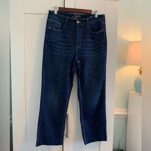 Judy Blue Joan High Rise Cropped Straight W/ Ankle Slit Size 9/29